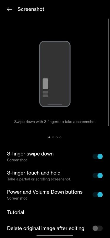 Enable Gesture Screenshot on OnePlus phone